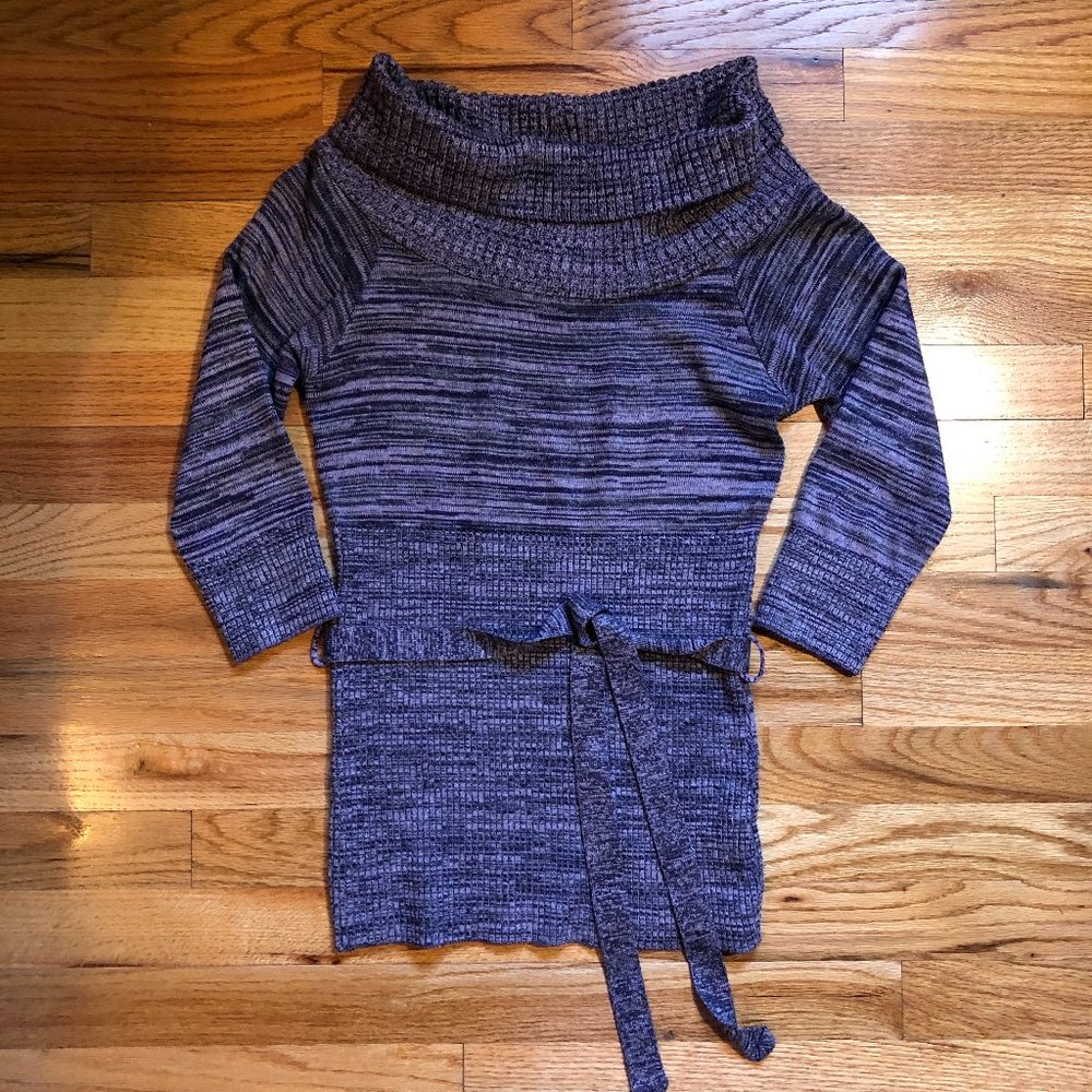 BCX PURPLE GREY OFF SHOULDER PULLOVER SWEATER M